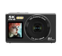 80MP Digital Camera 5K Double Screen 18X Zooming Builts In Flashing WiFi Streaming Lightweight For Students Travel Photography Double Screen Camera