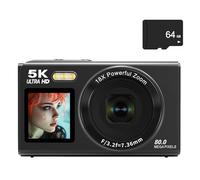 80MP Sensors Camera With 5K Double Display 18X Zooming WiFi Connectivity Builts In Flashlight Travel For Creators Double Screen