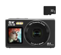 80MP Sensors Camera With 5K Double Display 18X Zooming WiFi Connectivity Builts In Flashlight Travel For Creators Double Screen