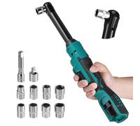80N.m Cordless Ratchet Wrench Set, 3/8"" Electric Ratchet Driver Compatible with Makita 20V, with 8 Sockets, 1/4"" Adapter, 16cm Power Ratchet Wrench, LED Light, (No Battery)