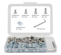 80pcs 1010 Series M6 T-Nuts Screws Kit for 6mm T-Slot 25x25mm Aluminum Extrusion Profile,with Wrench,Silver