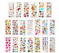 80pcs 3D Stickers for Kids Children Toddler Baby, Multiple Designs Self-Adhesive Puffy Stickers Includes Animals Numbers Letters Alphabet Fruits Cars for Scrapbooking Water Bottles Journal DIY Crafts