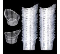 80pcs 5ml Eye Wash Cup Single Use, Portable Eyewash Care Rinse Bath Cleaning Tools, Plastic Measuring Cup Eyeball Washer Kit for Flushing Dust Makeup Irritant Relaxing Tired Eye Drops Home Travel Use