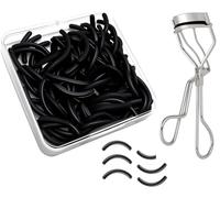 80Pcs Black Eyelash Curler Refill Pads, Silicone Rubber Eye Lash Curler Replacement Refills Thick Compatible with Tweezerman Eyelash Curler