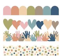 80Pcs Bulletin Board Border Trim Colorful Heart for Notice Board Chalkboard Decoration Bulletin Borders