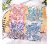 80pcs Butterfly Kids Stickers, 4 Colors Hot Stamping Waterproof Adhesive 3D Glitter Butterfly Decal Set Holographic Shiny Transparent Art Supplies Crafts for Scrapbooking Journaling Laptop Decor