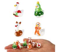 80pcs Christmas Goose Figurines, 4 Style Cute Mini Resin Goose Micro Resin Animals Miniature Dollhouse Garden Decor for Home Holiday Party