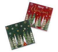 80Pcs Christmas Napkins Paper, Merry Christmas Table Napkin Double Sided Design Red Green Xmas Tree Disposable Party Luncheon Napkins for Holiday Dinner Party Supplies