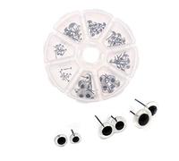 80pcs Clear Black Glass Eyes 3-10mm Needle Felting Material Kit DIY Accessories Black Beans Needle Type Eye for Teddy Puppets Dolls Crafts