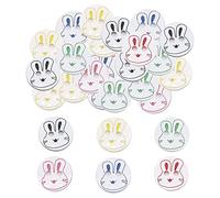 80pcs Colorful Resin Buttons Buttons for Baby Cardigans Knitting Sewing Button,12mm Round Sewing Buttons Plastic Cute Rabbit Crafting Buttons for Crafting,Sewing,Kids Manual Button Painting DIY Decor
