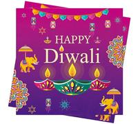 80Pcs Diwali Napkins Diwali Decorations for Home Diwali Tableware Decoration Set Table Diwali Crafts Decoratioans Indian Festival Party Decor Supplies Paper Napkins Centerpiece for Kids Navratri
