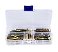 80pcs Dowel Screw Woodworking Connector, M5 Double Ended Screw Hanger Bolt Zinc Plated - Durable Iron Material, Multi Size Kit for Furniture Assembly and Repairs