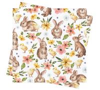 80Pcs Easter Bunny Napkins Easter Table Decorations Vintage Easter Paper Napkins Easter Serviettes Disposable Lunch Napkins Easter Bunny Cocktail Napkins for Easter Dinner Easter Party Supplies 33x33