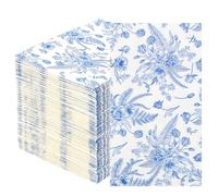 80Pcs Floral Paper Napkins, Disposable Patterned Party Serviettes, 33x40cm Printed Guest Towels for Wedding Birthday, Soft Hand Napkins for Decoupage Table Decor(Style 3)