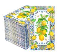 80Pcs Floral Paper Napkins, Disposable Patterned Party Serviettes, 33x40cm Printed Guest Towels for Wedding Birthday, Soft Hand Napkins for Decoupage Table Decor(Style 2)