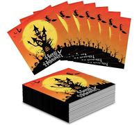 80Pcs Halloween Cocktail Napkins | Happy Halloween Disposable Dinner Paper Party Napkins | Spooky House