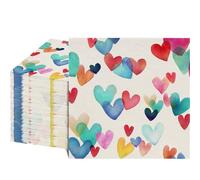 80Pcs Heart Paper Napkins - 2-Ply Decorative Disposable Guest Napkins for Birthday, Valentine's Day, Baby and Bridal Shower Decor, 6.5 x 6.5 Inch Colorful Heart Decoration Theme Table Decor