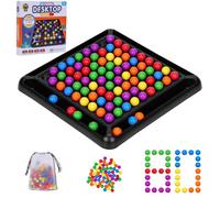 80PCS Intellectual Chessboard Dual Duel, Rainbow Ball Elimination Game, Rainbow Bead Matching Game Interactive Tabletop Strategy Puzzle Games for Kids Adults Family Gathering and Travel