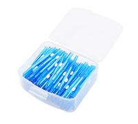 80pcs Interdental Brush, Tooth Floss Cleaning Tool for Detail Oral Care, Flat Nylon String Picks with Flexible Tension, for Braces Crowns Bridges Implants, Blue