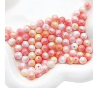 80pcs Iridescent Acrylic Round Beads for Jewlery Bracelet Making 10MM Red Gradient Beads for DIY Beading Craft-Orange