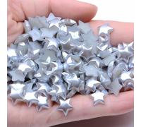 80PCS Light Grey Flat Back Resin Star 10mm Mini Star Shape Flat Back Beads for Nail Art,DIY Decoration