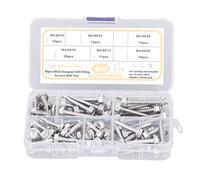 80PCS M4.8 Self Drilling Screw Hex Washer Head 410 Stainless Steel Screw Assortment Kit with Storage Box for Garage and Industrial Applications