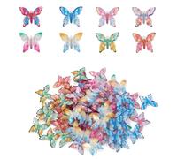 80pcs Micro Resin Butterflies, 1.1in Colourful Miniature Tiny Butterflies Crafts Dreamy Mini Resin Butterfly for Decoration Doll House Decor Dream Garden Fairy Animals Toys Landscape Small Things