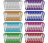 80Pcs Mini Carabiner Clips, Carabiners Small Keychain Clip Aluminum Carabiner Snap Hook Small Carabiner for Key Chain Keyring Camping Outdoor Traveling (1.8 inch)