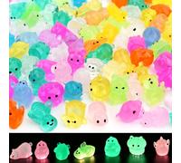 80Pcs Mini Resin Animals Mixed 12 Styles Tiny Luminous Plastic Animal Figures Glow in The Dark Small Resin Ducks Turtles Dogs Fish for Micro Landscape Fairy Garden Aquarium Dollhouse Decor (B)