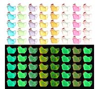 80pcs Mini Resin Luminous Chicken, Tiny Glow Chickens Colorful Miniature Figurines Glow in The Dark Mini Resin Chickens for Crafts Home Landscape Party Dollhouse Ornament Accessories