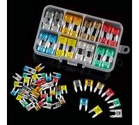 80Pcs Mini Standard Blade Fuses Set for 2/5/7.5/10/15/20/25/30 AMP Automotive Car Boat Truck Blade Fuse Assortment Kit Protected circuits