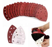 80PCS Mouse Sander Pads, Sandpaper for Electric Sander 40-2000 Grit Assortment with 11-Hole Design Compatible with Ryobi Bosch Multi-Sander PSM 100A PSM 200 AES PSM 18 Durable for Wood Metal Paint