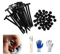 80pcs Nylon Universal Tie Buckles, Plastic Multipurpose Universal Nylon Cable Tie Buckles with Gloves Suitable for Motorcycle Car Bumper Daily Repair