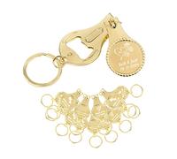 80pcs Personalised 4 in 1 Multi Function Bottle Opener, Nail Clipper, Wedding Favours Brewery, Private Customised, Gold, Multitool Gifts for Men