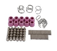 80Pcs Plasma Cutter Torch Consumables Kit, Replacement Parts for 40 50 60A SG55 AG60 WSD60, High - Temp Ceramic Cup Electrode Nozzle Steel Ring Set