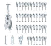 80Pcs Plasterboard Fixings and Wall Plugs, M12 x 30mm Cavity Wall Fixings with M4 x 30mm Screws for Hollow Walls