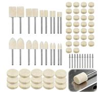 80PCS Polishing Buffing Wheel for Dremel Kit Rotary Tool Accessories | Wool Felt Kit with 1/8"(3mm) Shank for Jewelry Metal Polishing Jade Glass Grinding Professional Wheel Set Natural Wool