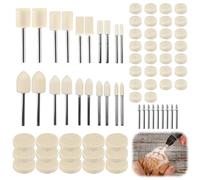 80PCS Polishing Buffing Wheel for Dremel Polishing Kit,Rotary Tool Accessories Wool Felt Drill Polishing Kit with 1/8"(3mm) Shank for Metal Polishing Jade Glass Grinding Professional Wheel Set