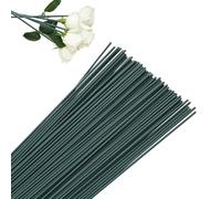80Pcs Pre-Cut Florists Stem Wire, 2mm x 30cm Green Lacquered Flower Wire for Floral Arrangement, Flexible Filigree Stub for DIY Craft Cake Decorating