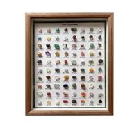 80pcs Rock Collection For Kids, Mineral Specimens Display Frame Home Decor, Raw Gemstones Crystals Rock Kit, Geology Gi-fts For Rock Lovers