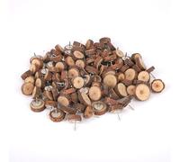 80pcs Round Push Pins, Decorative Wood Thumb Tacks with with Steel Needle Wooden Thumbtacks Wall Pushpins for Cork Bulletin Board Map Calendar Photo Display & Office Supplies