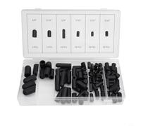 80Pcs Rubber Vacuum Line Cap Assortment Kit 5/32in to 3/8in for Carburetors Manifolds and Hoses, Automotive Engine Bay Hose End Covers and