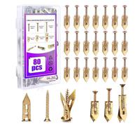 80Pcs Self Drilling Drywall Anchors with Screws Kit, 3 Sizes Heavy Duty Dry Wall Anchor Screw Set, No Drill and Holes in Wall, Expansion Fixings for Plaster Board Wall Fixing (40 Anchors + 40 Screws)