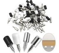 80pcs Shelf Support Pegs, Self-Tapping Screws Cabinet Laminate Support, Screw Shelf Pegs with 120pcs Non-Slip Sleeve,Heavy Duty Metal Shelf Pins for Kitchen Cupboards Cabinet Wardrobe Furniture