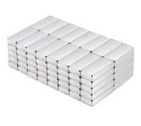 80pcs Small Magnetic Strips for Whiteboard - 10x4x2mm Strong Neodymium Magnets for Refrigerator, Fridge, Crafts, DIY and Kitchen - Flat Rectangle Shape