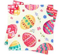 80Pcs Spring Easter Napkins Easter Table Decorations Easter Egg Napkins Disposable Easter Serviettes Tissue Paper Napkins for Easter Party Decorations Beverage Cocktail Easter Party Tableware