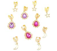 80pcs Star Moon Hollow Out Hair Ring Braiding Dread Locks Dreadlocks Beads Headwear Charm Braid Tubes Jewelry For Hair(Color 1)