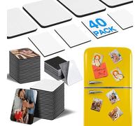 80Pcs Sublimation Magnet Blanks Set,Personalized Sublimation Refrigerator Magnet for Home Kitchen Microwave Oven Decor or Office Calendar with 40PCS Blank Rubber Pad(6x8cm),40PCS DIY Soft Magnetic
