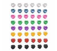 80PCS Tattoo Ink Cups Multi Colour Heart Shape Plastic Pigment Caps with Stable Base for Tattooing Supplies