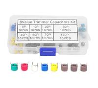 80pcs Trimmer Variable Capacitance Capacitor Kit 6mm Electronic Components for DIY Projects Computers Telecommunication Industrial Control and More